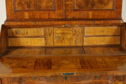 Neoclassical Drop-Leaf Chest of Drawers Walnut Olive Late 1700s