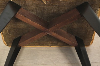 stool, 50 years, ebony, skai, padding, made in italy, #modernariato, #sedie, #dimanoinmano