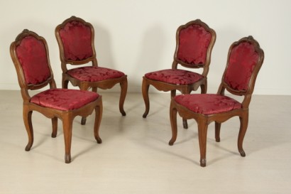 chaises, meubles rembourrés, noyer, 700, fabriqué en Italie, #antiquariato, #sedie, #dimanoinmano