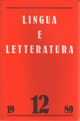 Lingua e letteratura. Anno VII, Numero 12, Maggio 1989
