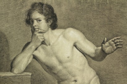 nackt, Bleistift auf Papier, 1800, #arte, #ottocento, #dimanoinmano
