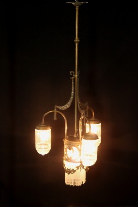 chandelier, glass, bronze, 900, liberty, made in italy, #bottega, #illuminazione, #dimanoinmano