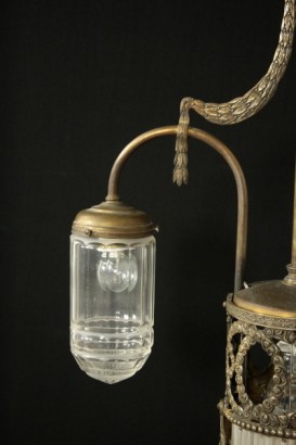 chandelier, glass, bronze, 900, liberty, made in italy, #bottega, #illuminazione, #dimanoinmano