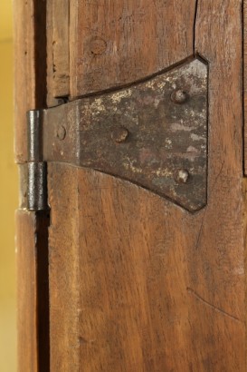 Pair of Baroque Solid Walnut Corner Cupboards Italy Lombardia 1700