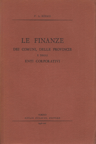 Finances of the municipalities of the provinces and of the entities, F. A. Rèpaci