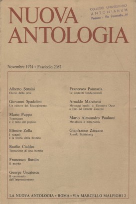 Nuova Antologia. Novembre 1974, Fascicolo 2087