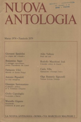 Nuova Antologia. Marzo 1974, Fascicolo 2079