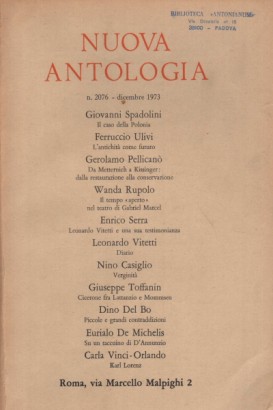 Nuova Antologia, Volume 519, Fascicolo 2076 (Dicembre 1973)