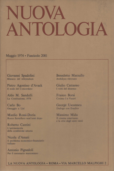 Nueva Antología. Mayo 1974 Número 2081, AA.VV.