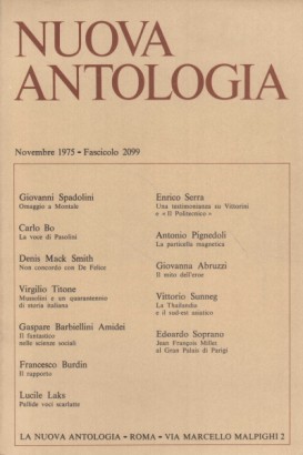 Nuova Antologia. Novembre 1975, Fascicolo 2099