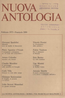Nuova Antologia. Febbraio 1975, Fascicolo 2090