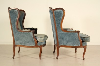 {* $ 0 $ *}, paire de fauteuils bergères, fauteuils bergères, fauteuils antiques, fauteuils antiques, fauteuils 900, fauteuils bergères antiques, fauteuils de style Louis XV