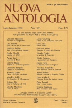 Nuova Antologia, Anno 125°, Luglio-Settembre 1990, Vol. 564° - Fasc. 2175