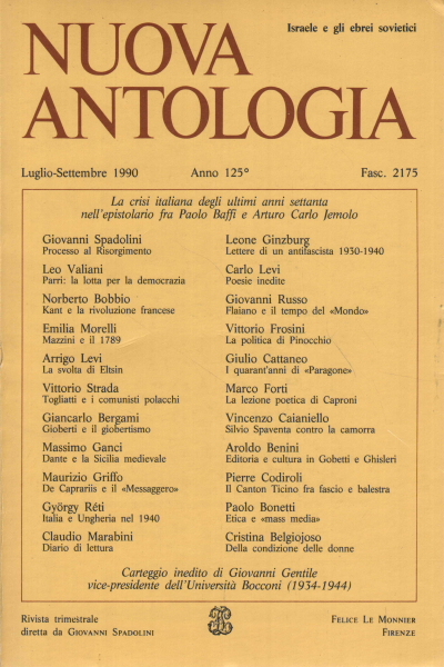 Neue Anthologie Jahres 125° Juli-September 1990 , AA.VV.