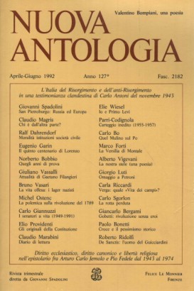 Nuova Antologia, Anno 127°, Aprile-Giugno 1992, Vol. 567° - Fasc. 2182