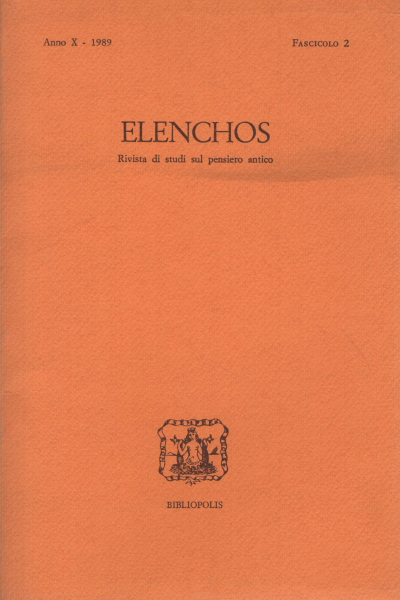 Elenchos Anno X - 1989 Fascicolo 2, AA.VV.