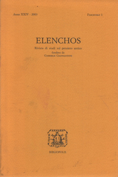 Elenchos Anno XXIV - 2003 Fascicolo 1, AA.VV.