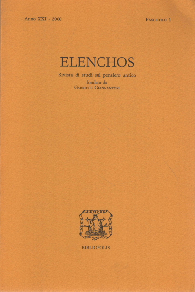 Elenchos Anno XXI - 2000 Fascicolo 1, AA.VV.