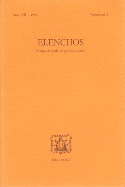 Elenchos Anno XII - 1991 Fascicolo 1, AA.VV.