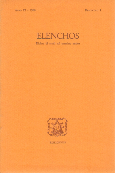 Elenchos Anno IX - 1988 Fascicolo 1, AA.VV.