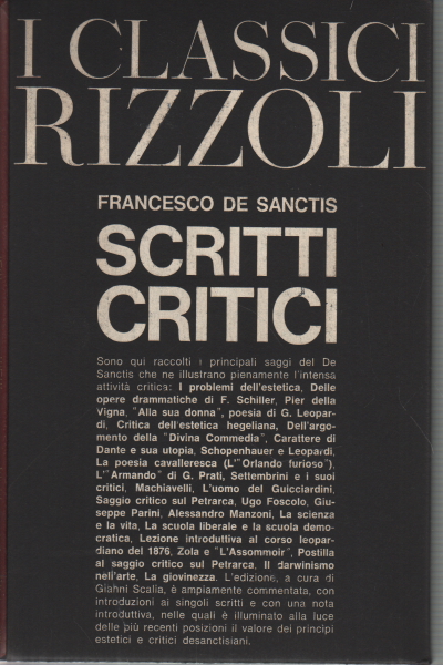 Scritti critici, Francesco De Sanctis