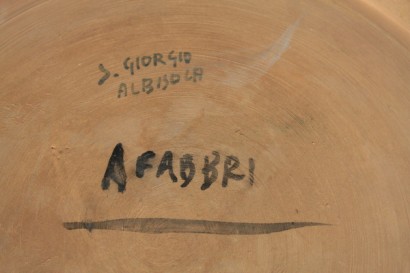 zeitgenössische Kunst, 1960er Jahre, Agenore Fabbri (1911-1998), Keramik, Emaille, S. Giorgio in Albisola, großer Dekoteller, #art, #contemporanea, # {* $ 0 $ *}, #AgenoreFabbri