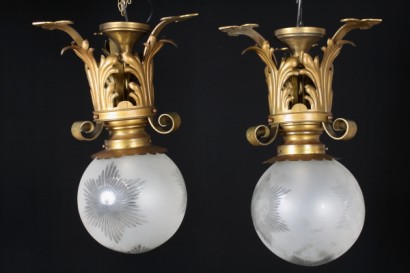 Pair Art Nouveau chandeliers