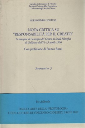 Nota critica su Responsabilità per il creato