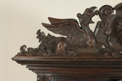 Particular corner carved Renaissance Cabinet