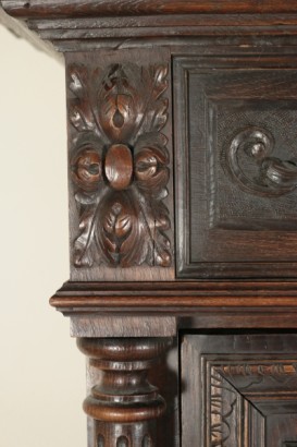 Particular corner carved Renaissance Cabinet