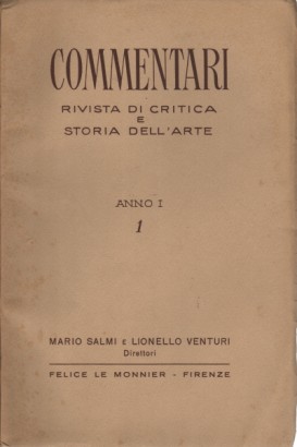 Commentari. Anno I, n. 1, 2, 3, 4 (4 voll.)