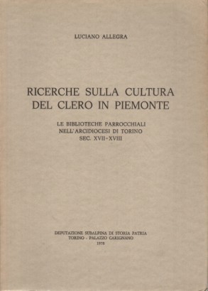 Ricerche sulla cultura del clero in Piemonte