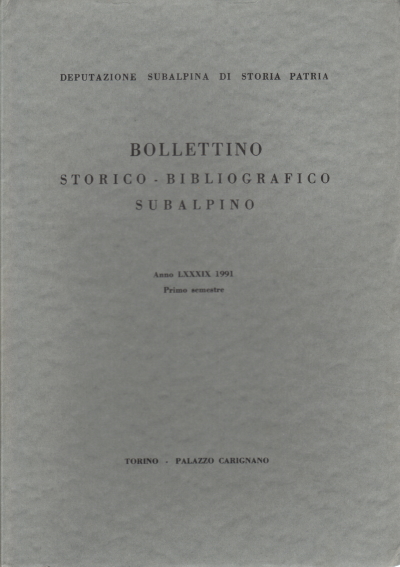 Subalpine historical-bibliographic bulletin Year LX, AA.VV.