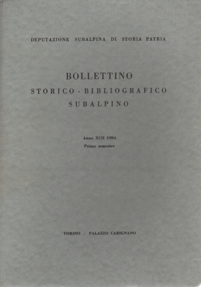 Subalpines historisch-bibliografisches Bulletin Jahr XC, AA.VV.