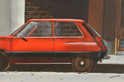 Especialmente el viejo compacto coche delante del bar-tabaco