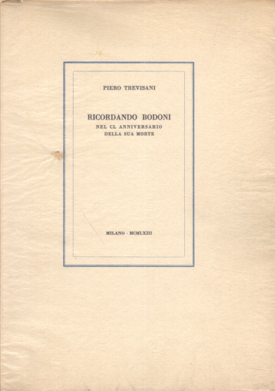En souvenir de Bodoni, Piero Trevisani