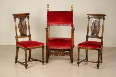Throne and chairs pair