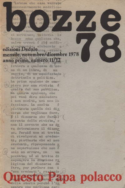 Bozze 78. Mensile novembre/dicembre 1978. Anno pri, AA.VV.