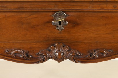 Baroque Table, Solid Walnut, Italy 18th Century