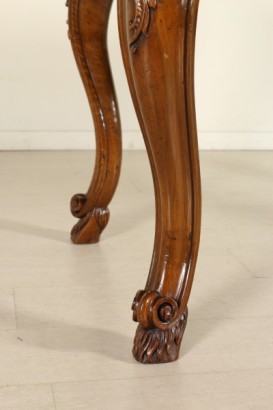 Baroque Table, Solid Walnut, Italy 18th Century