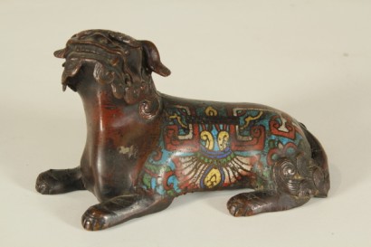 Antiquitäten, Bronzen, Pho Marken-Hund, Hund Ende 800, Cloisonne,