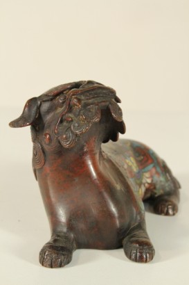 Antiquitäten, Bronzen, Pho Marken-Hund, Hund Ende 800, Cloisonne,