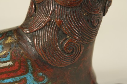 Antiquitäten, Bronzen, Pho Marken-Hund, Hund Ende 800, Cloisonne,