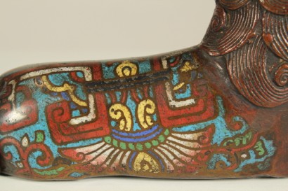 Antiquitäten, Bronzen, Pho Marken-Hund, Hund Ende 800, Cloisonne,