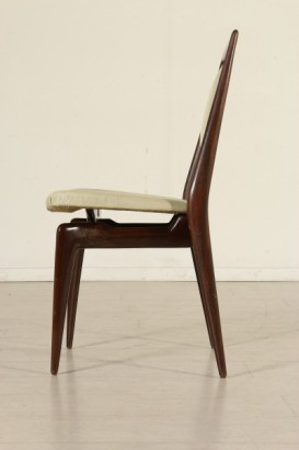 Group of Eight Chairs Mahogany Vintage Italy 1950s