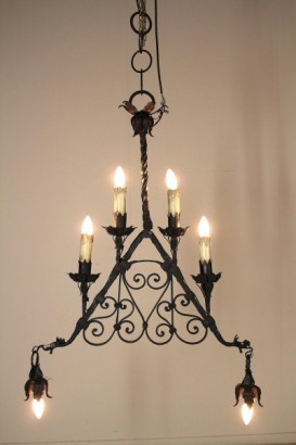 Lampadario ferro battuto