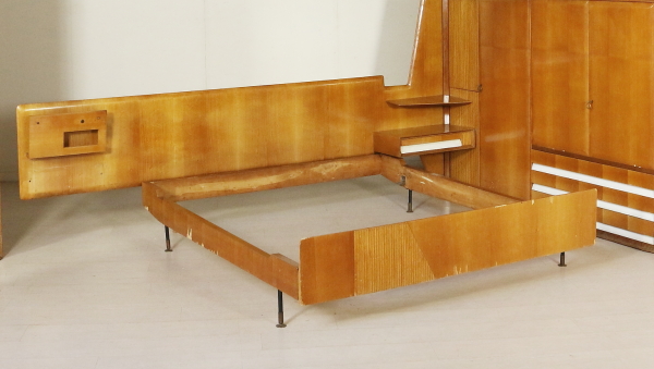Bedroom Maple Veneer Mahogany Vintage Italy 1950s 1960s
