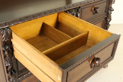Particolare Cassettone con specchio in stile Neorinascimento