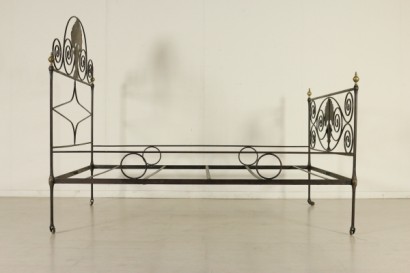 Side double bed in wrought iron, 18th century