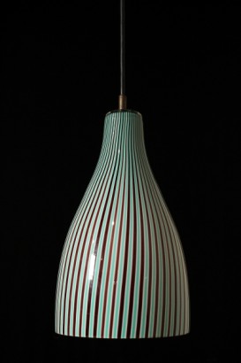 Blown Glass Hanging Lamp Attributed to Massimo Vignelli Vintage Italy 1960s